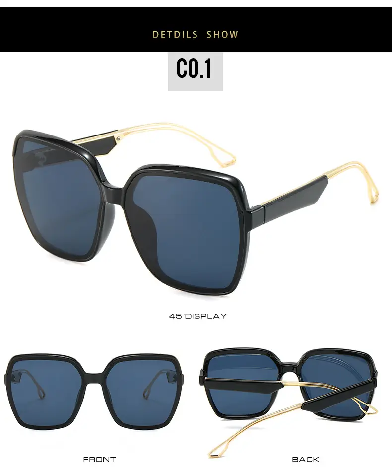 Square Sunglasses Women Gradient UV Protection — feature 7