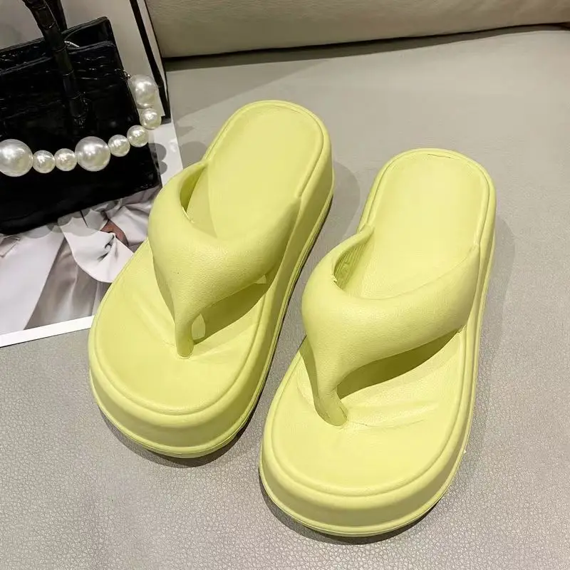 2023 New Style Flip-Flops for Women with a Poop-Feeling Feel, Internet Celebrity, Increased Height, Super Thick Platform Soles, Flip-Flops for Women, Comfortable in Summer