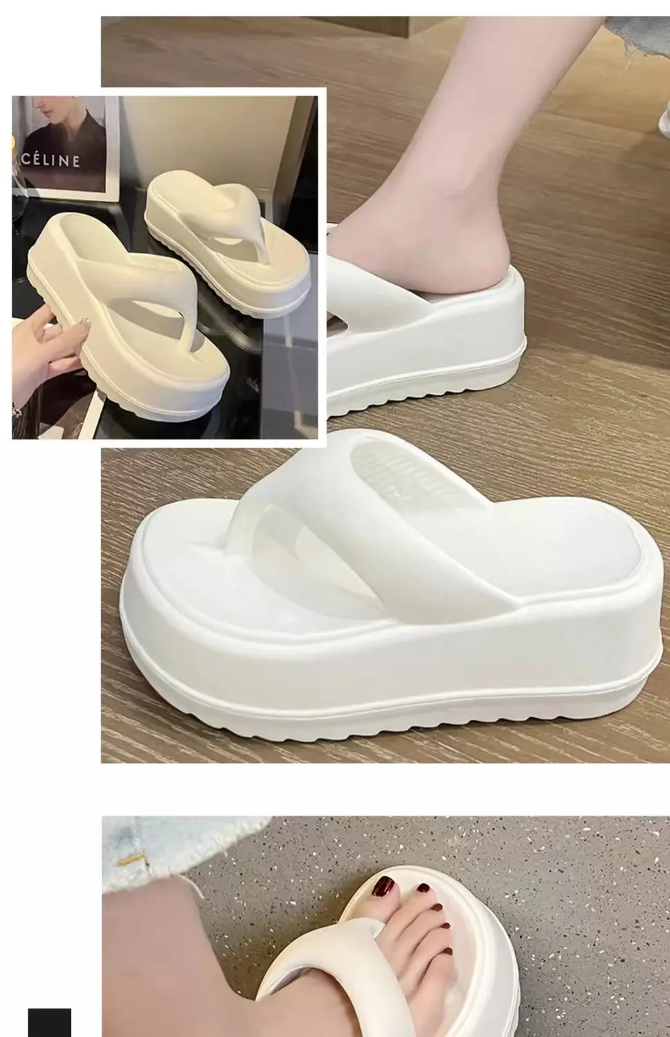 2023 New Style Flip-Flops for Women with a Poop-Feeling Feel, Internet Celebrity, Increased Height, Super Thick Platform Soles, Flip-Flops for Women, Comfortable in Summer — feature 11