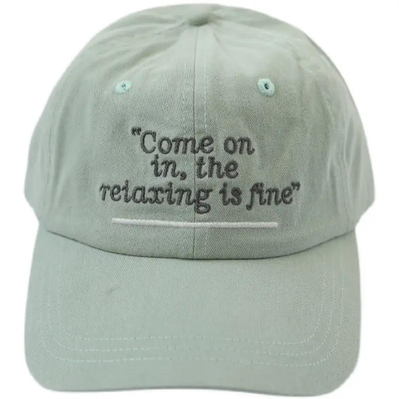 Men Black Embroidered Cap "Come On in the Making is Fine"