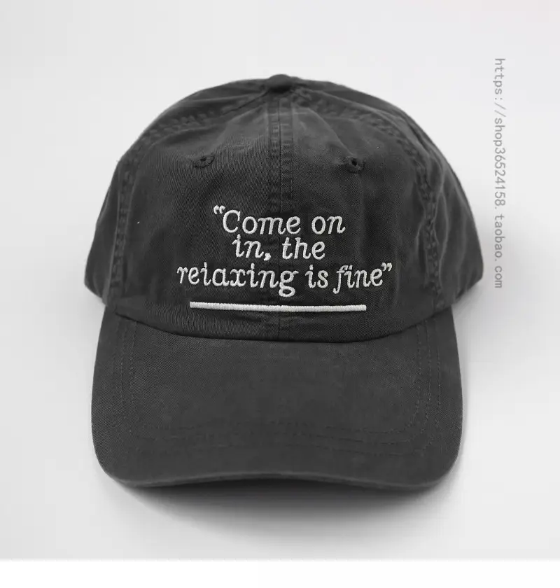 Men Black Embroidered Cap "Come On in the Making is Fine" — feature 8