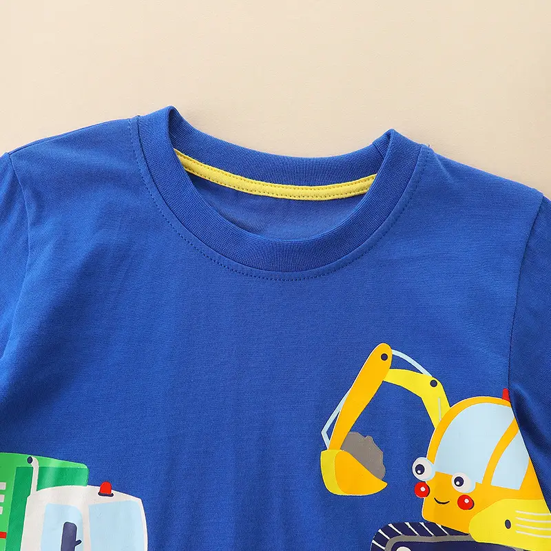 Baby Cartoon Print Long Sleeve T-Shirt Blue Boys Cotton - Image 9