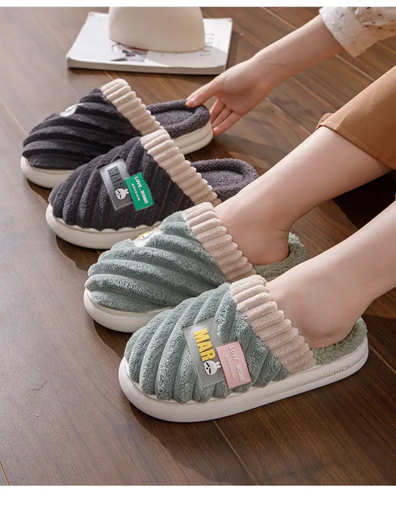 Bug Rabbit Cixi Cotton Slippers Women's Winter 2023 New Plush Home Warm Couple's Winter Cotton Slippers — feature 15