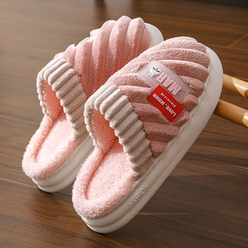Bug Rabbit Cixi Cotton Slippers Women's Winter 2023 New Plush Home Warm Couple's Winter Cotton Slippers - Image 2