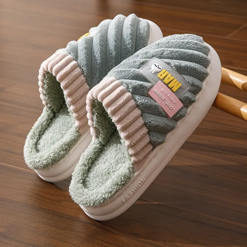 Bug Rabbit Cixi Cotton Slippers Women's Winter 2023 New Plush Home Warm Couple's Winter Cotton Slippers - Image 3