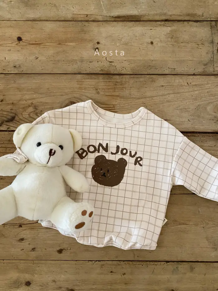Baby Plaid T-Shirt Denim Overalls Two-Piece Set - Image 3