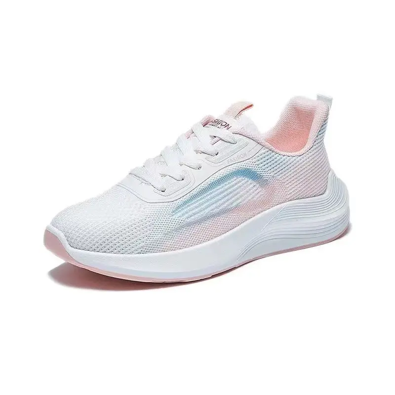 Women's Summer Sports Shoes, Korean Style, Breathable Fly-Knit Running Shoes, Student-Friendly, Soft-Soled, Comfortable, Color-Blocked Mesh Women's Shoes - Image 8
