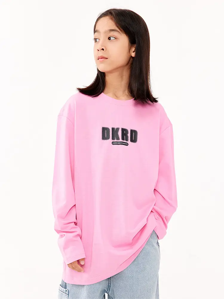 Girls White Long Sleeve T-Shirt with Pink Graphic Set - Image 5