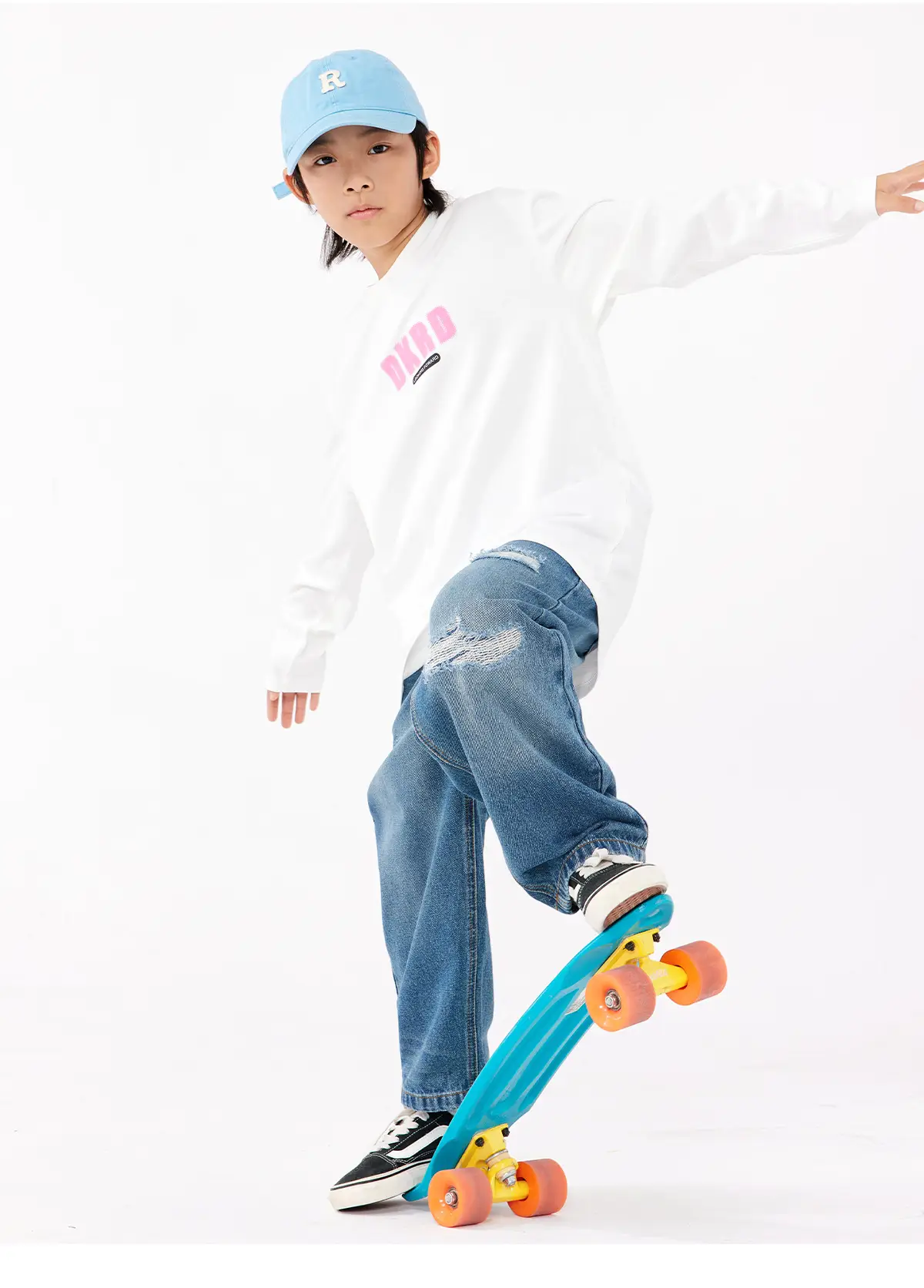 Girls White Long Sleeve T-Shirt with Pink Graphic Set — feature 16