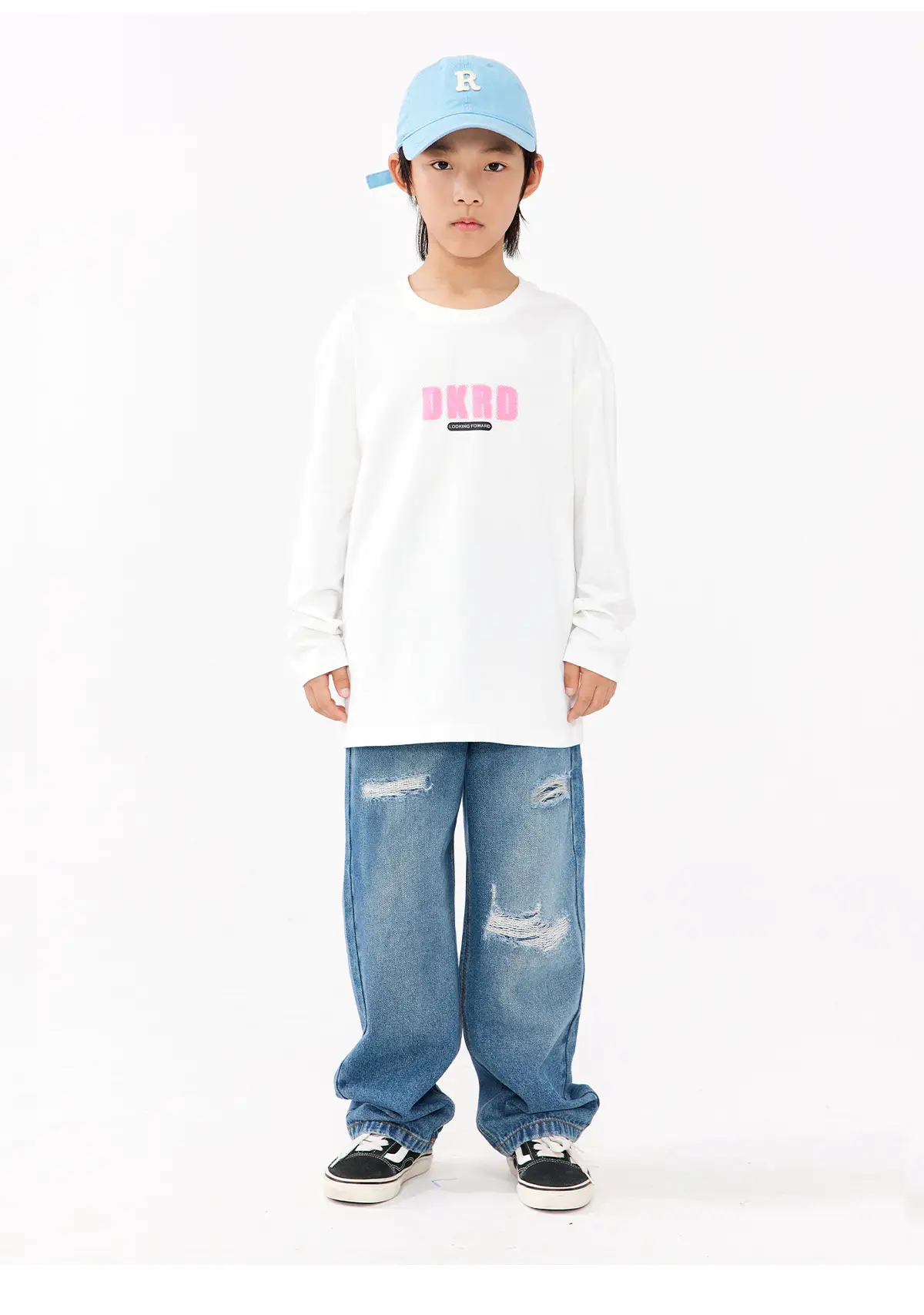 Girls White Long Sleeve T-Shirt with Pink Graphic Set — feature 17