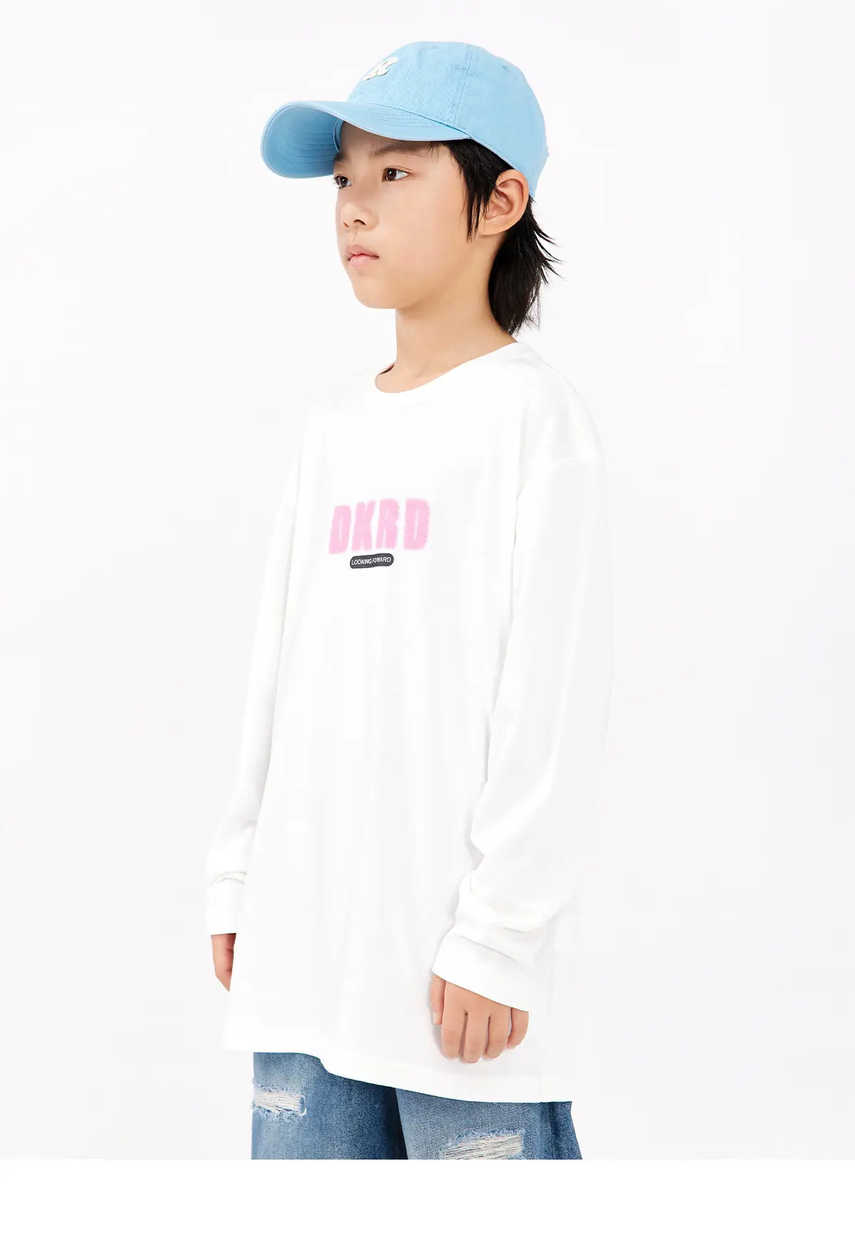 Girls White Long Sleeve T-Shirt with Pink Graphic Set — feature 22