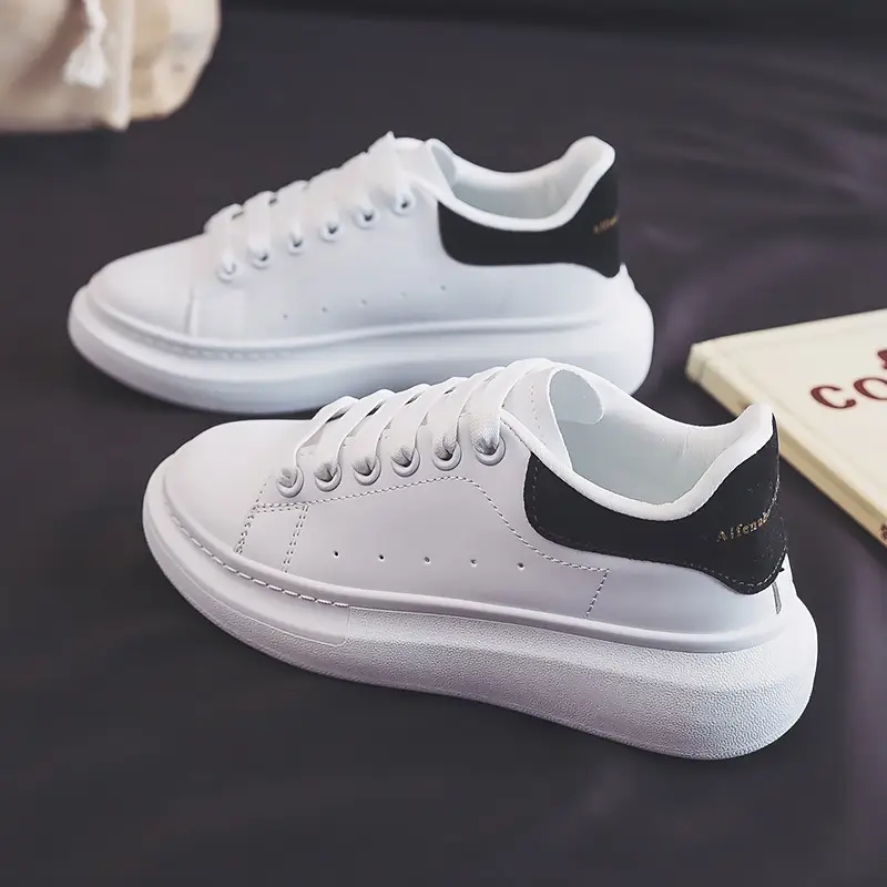 Couple's All-match McQueen White Shoes Women's Spring Korean Style Thick-soled High-height Shoes Casual Shoes Men's Sneakers ZS-01 - Image 6