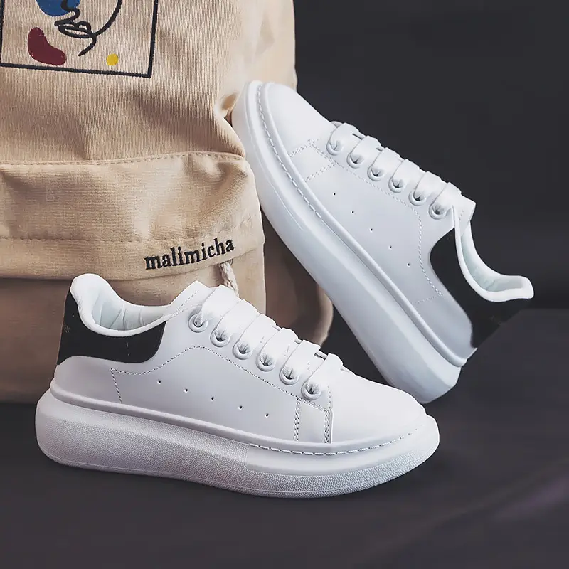 Couple's All-match McQueen White Shoes Women's Spring Korean Style Thick-soled High-height Shoes Casual Shoes Men's Sneakers ZS-01 - Image 7