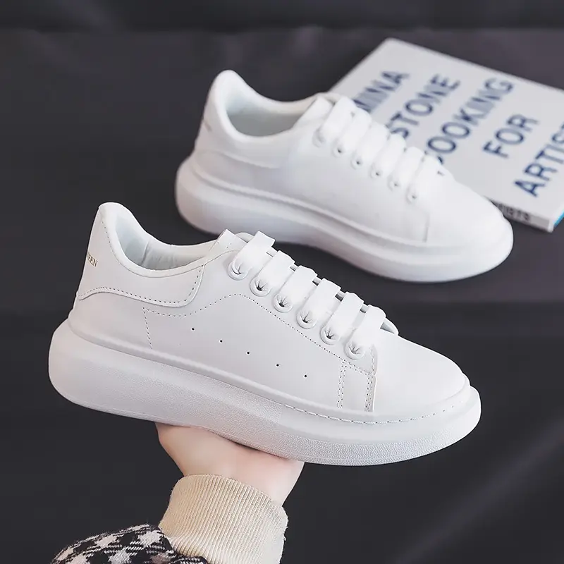 Couple's All-match McQueen White Shoes Women's Spring Korean Style Thick-soled High-height Shoes Casual Shoes Men's Sneakers ZS-01 - Image 8