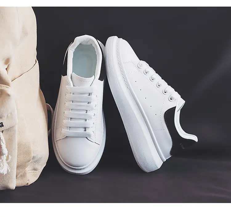 Couple's All-match McQueen White Shoes Women's Spring Korean Style Thick-soled High-height Shoes Casual Shoes Men's Sneakers ZS-01 — feature 11