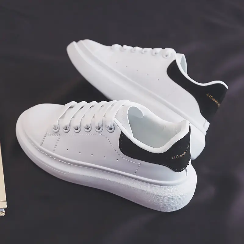 Couple's All-match McQueen White Shoes Women's Spring Korean Style Thick-soled High-height Shoes Casual Shoes Men's Sneakers ZS-01 - Image 2