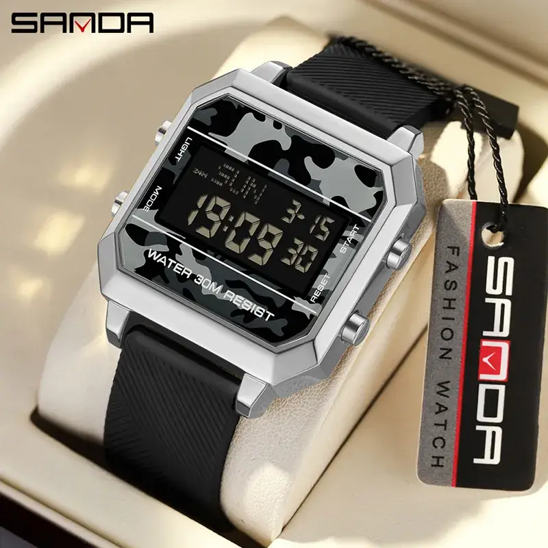 Waterproof Square Digital Watch for Men Women - Image 7