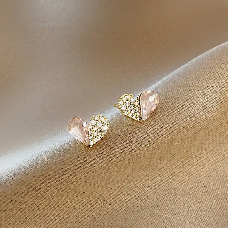 Emerald Zircon Stud Earrings Silver Needle All-Match - Image 13