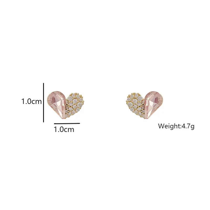 Emerald Zircon Stud Earrings Silver Needle All-Match — feature 1