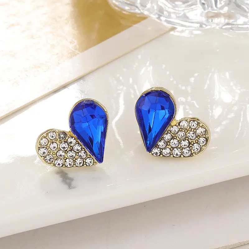 Emerald Zircon Stud Earrings Silver Needle All-Match — feature 12