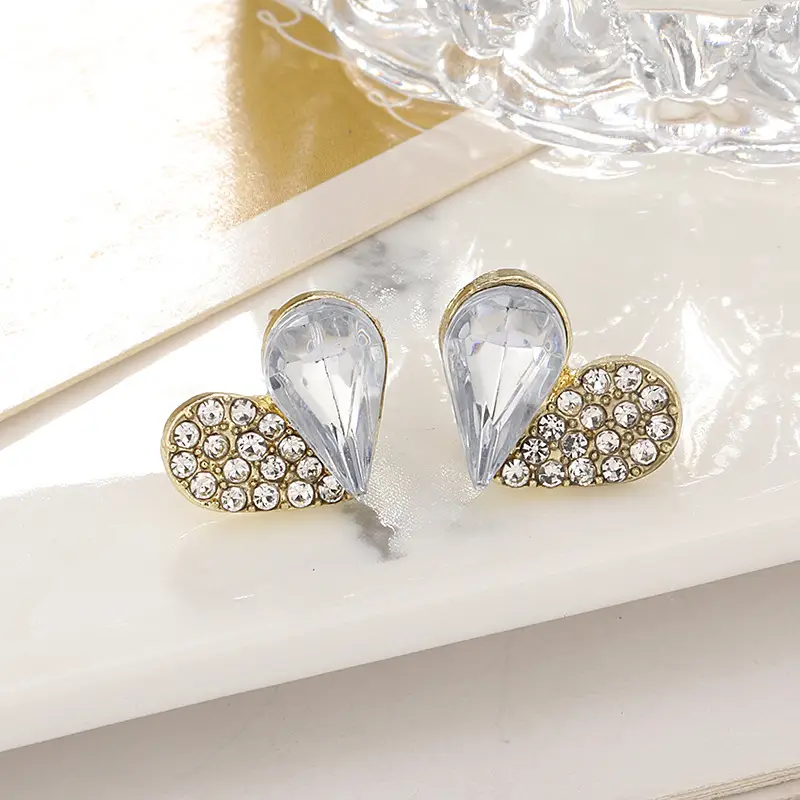 Emerald Zircon Stud Earrings Silver Needle All-Match — feature 13