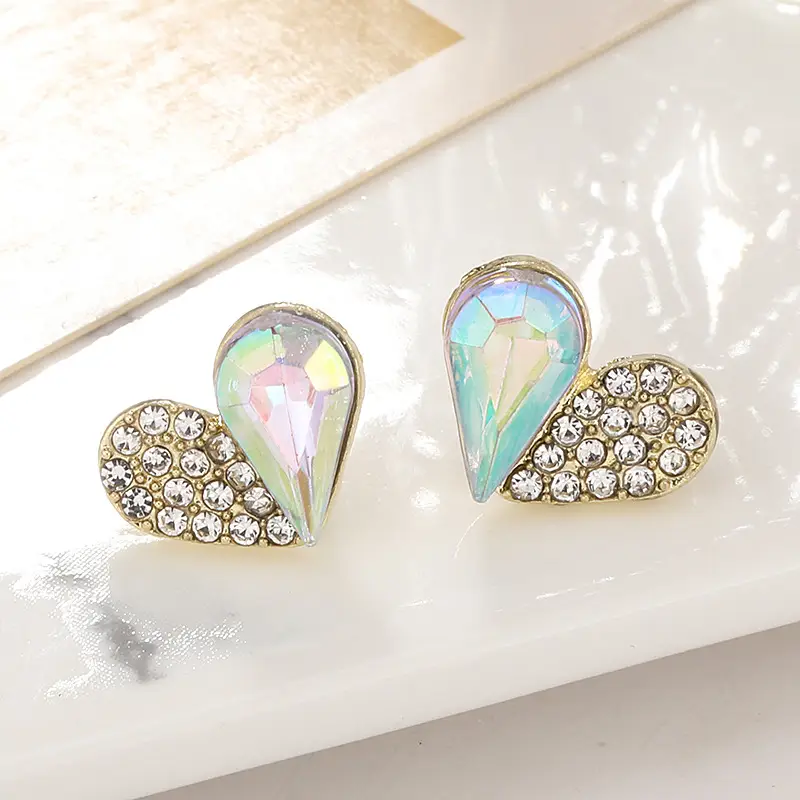 Emerald Zircon Stud Earrings Silver Needle All-Match - Image 5