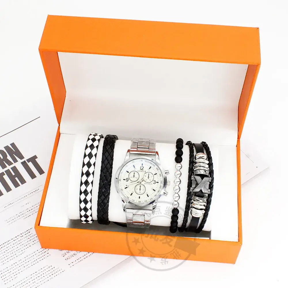 Men's Blue Dial Watch with Black Strap & Box Gift - Image 6