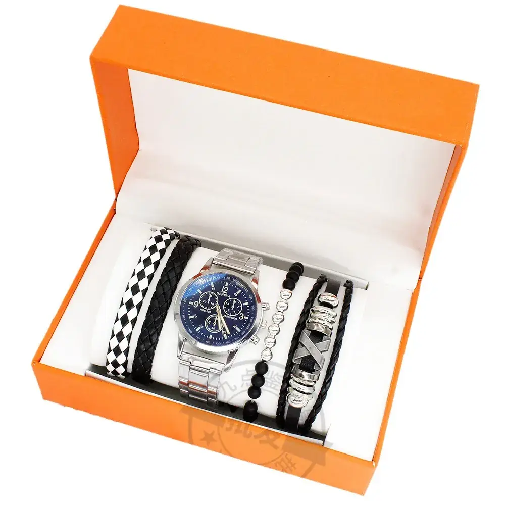 Men's Blue Dial Watch with Black Strap & Box Gift - Image 7