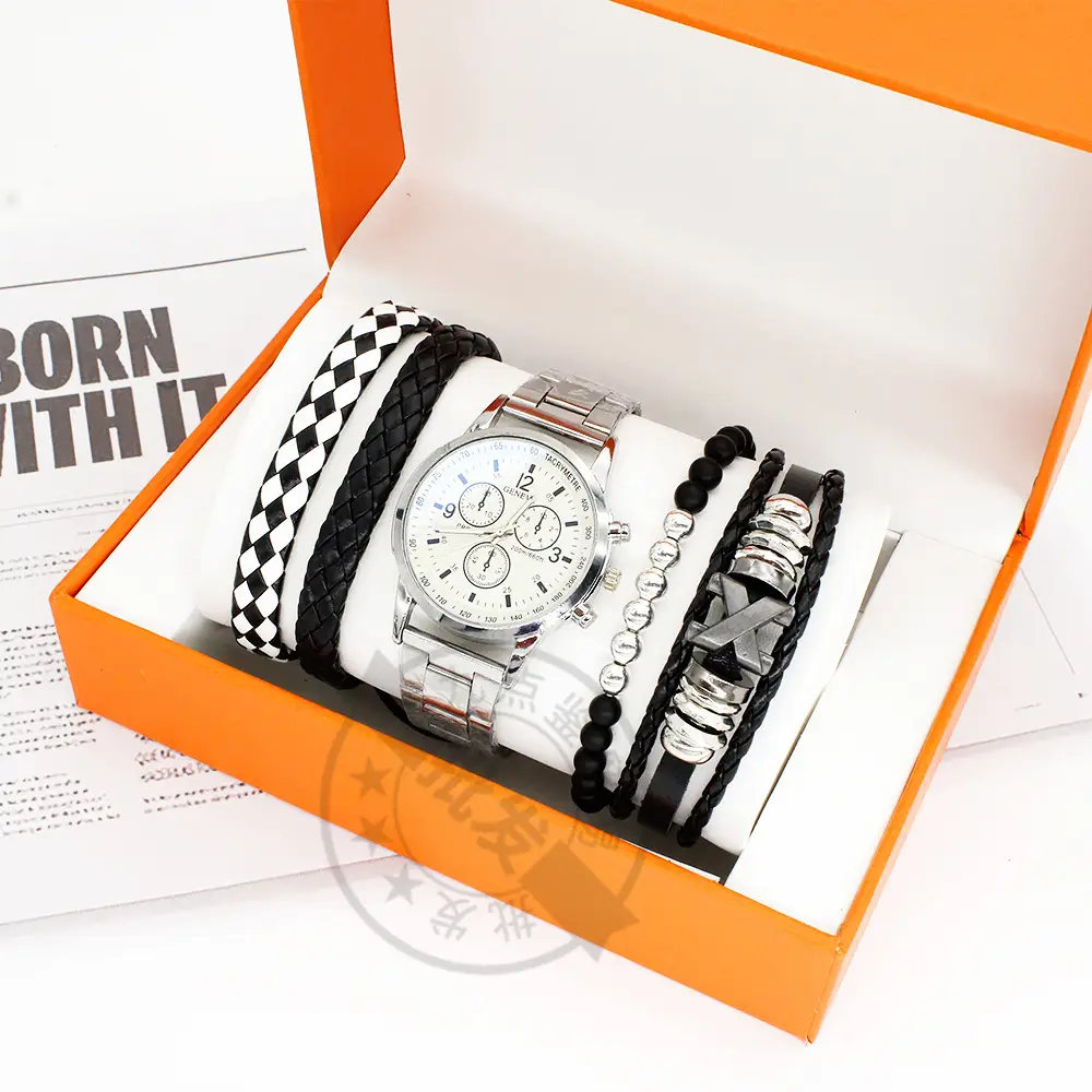 Men's Blue Dial Watch with Black Strap & Box Gift — feature 5