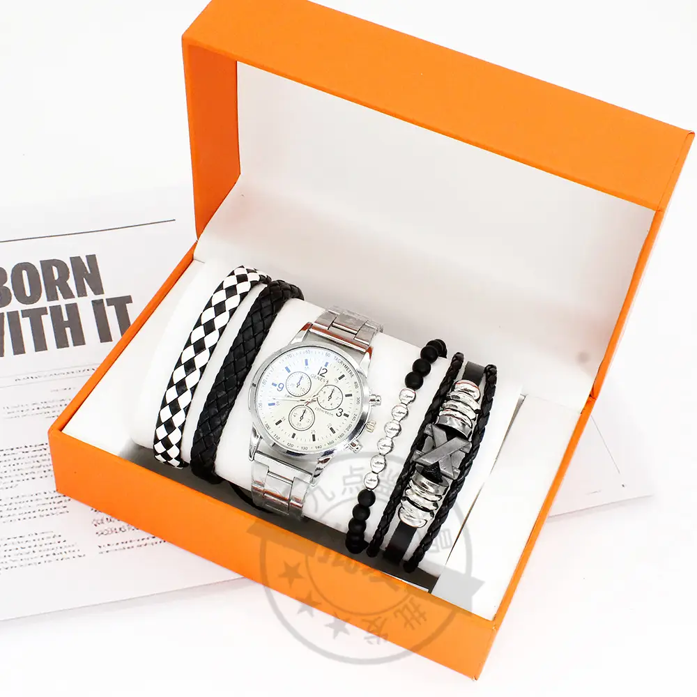 Men's Blue Dial Watch with Black Strap & Box Gift — feature 6