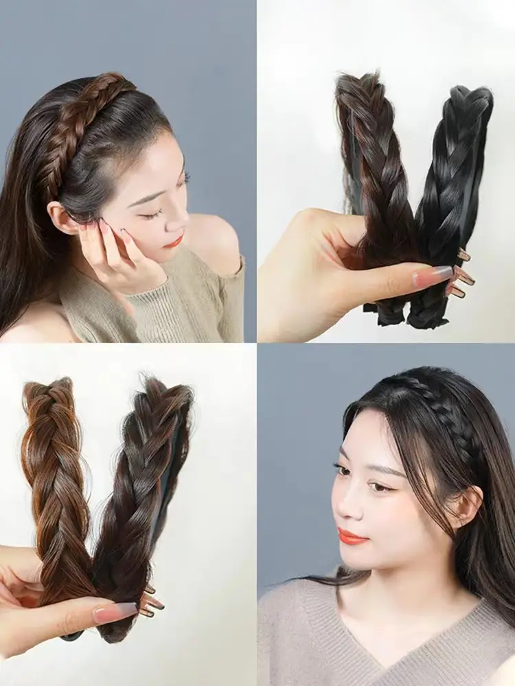Simple Fashion Wig Fish Bone Braid Net Red High — feature 8