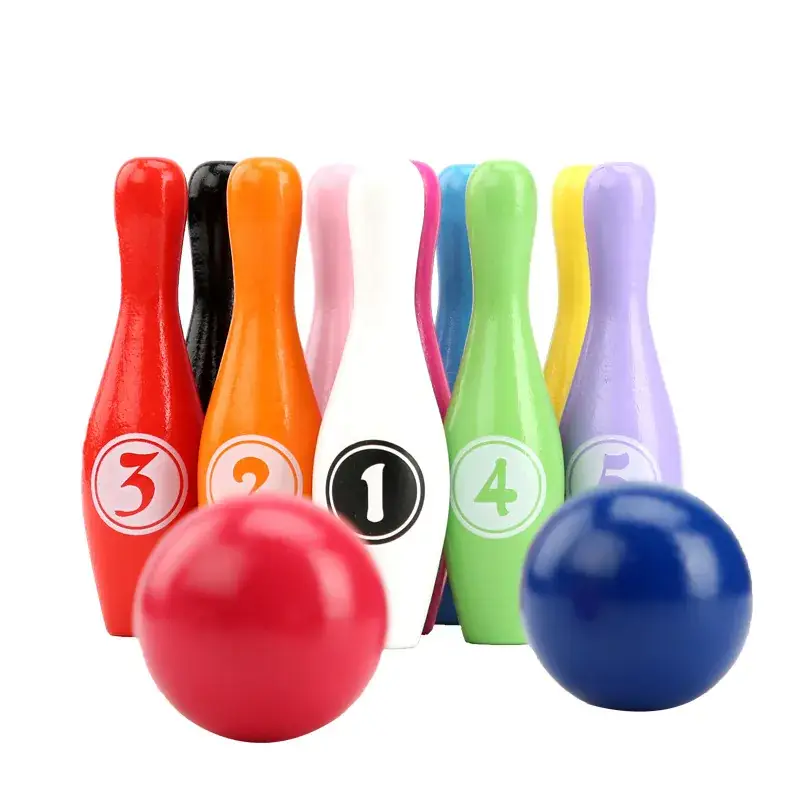 Children's Wooden Bowling Ball Game Educational Toy