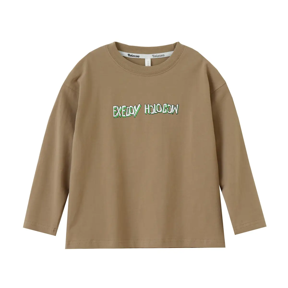 170 Kids Cotton Long Sleeve T-Shirt Brown Green - Image 9