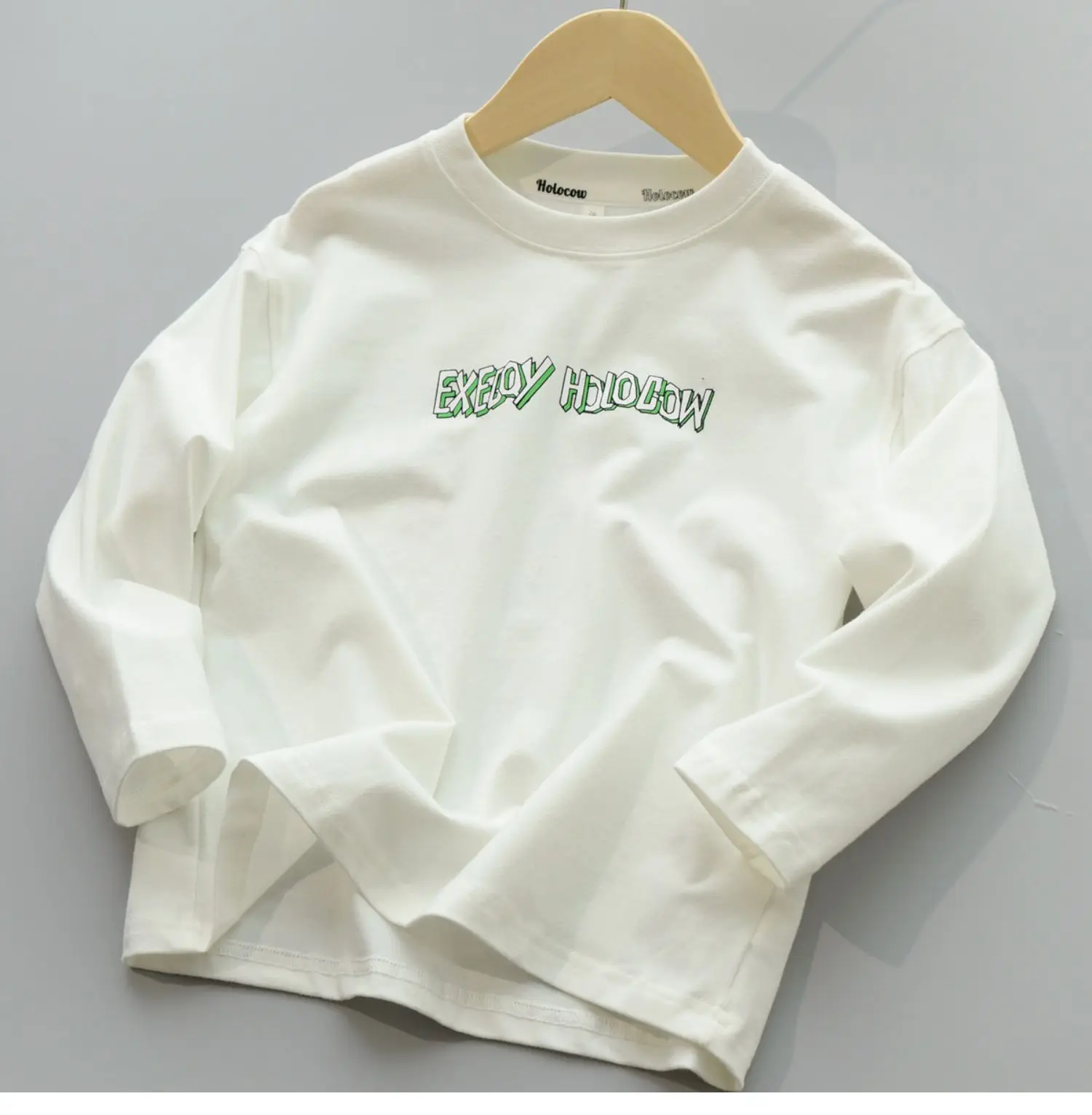 170 Kids Cotton Long Sleeve T-Shirt Brown Green — feature 10