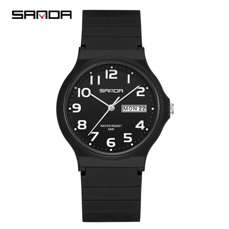 Sanda Cross-Border Kids Cross-Stone Watch Double Calendar Quartz Electronic - Image 3
