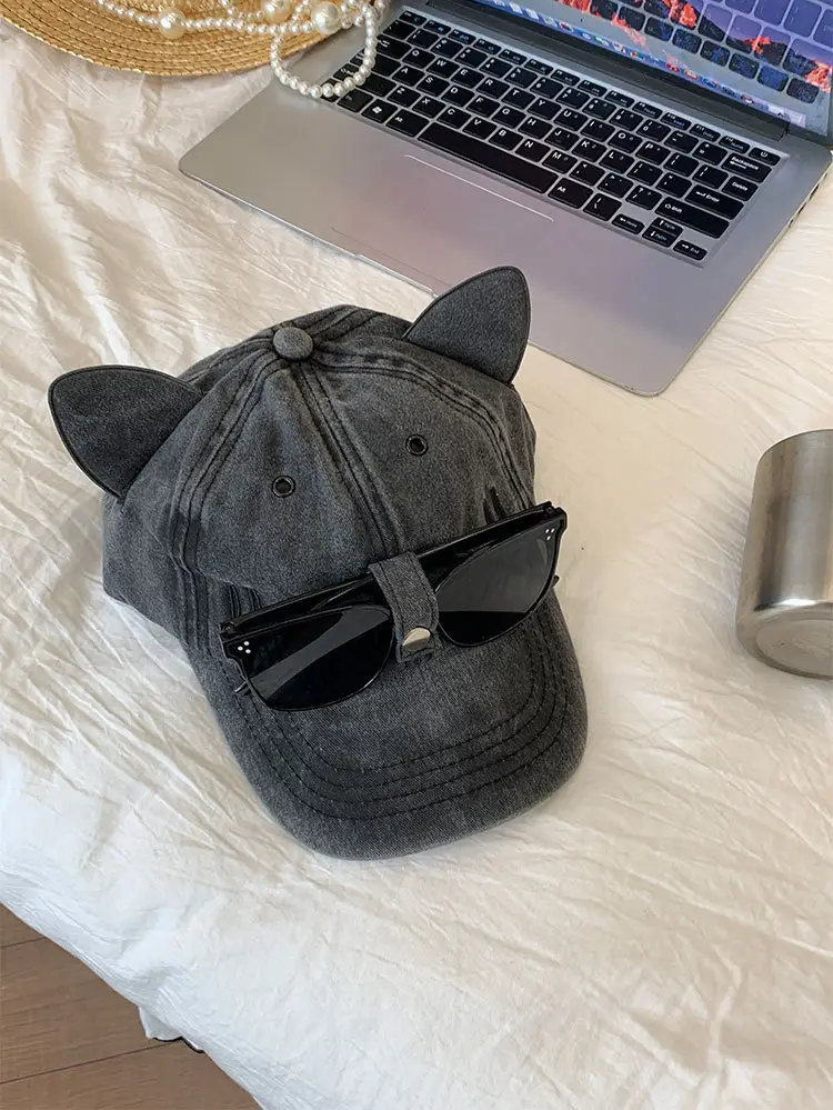Pink Cat Ears Sunglasses Cap for Women — feature 14