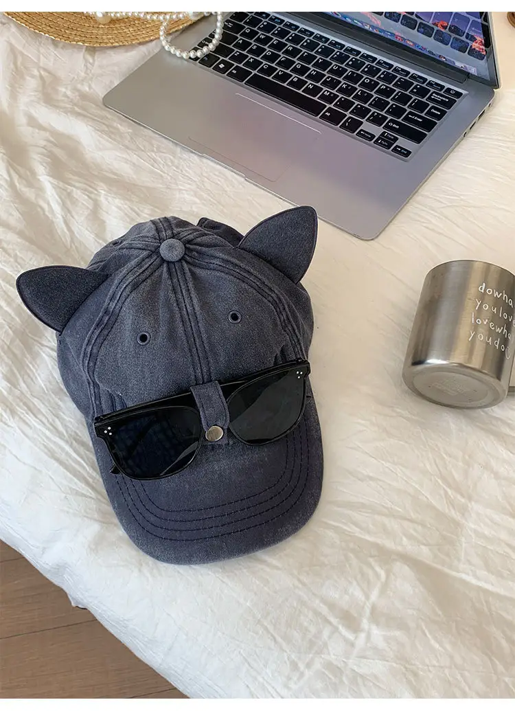 Pink Cat Ears Sunglasses Cap for Women — feature 17