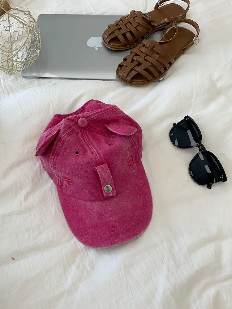 Pink Cat Ears Sunglasses Cap for Women — feature 25