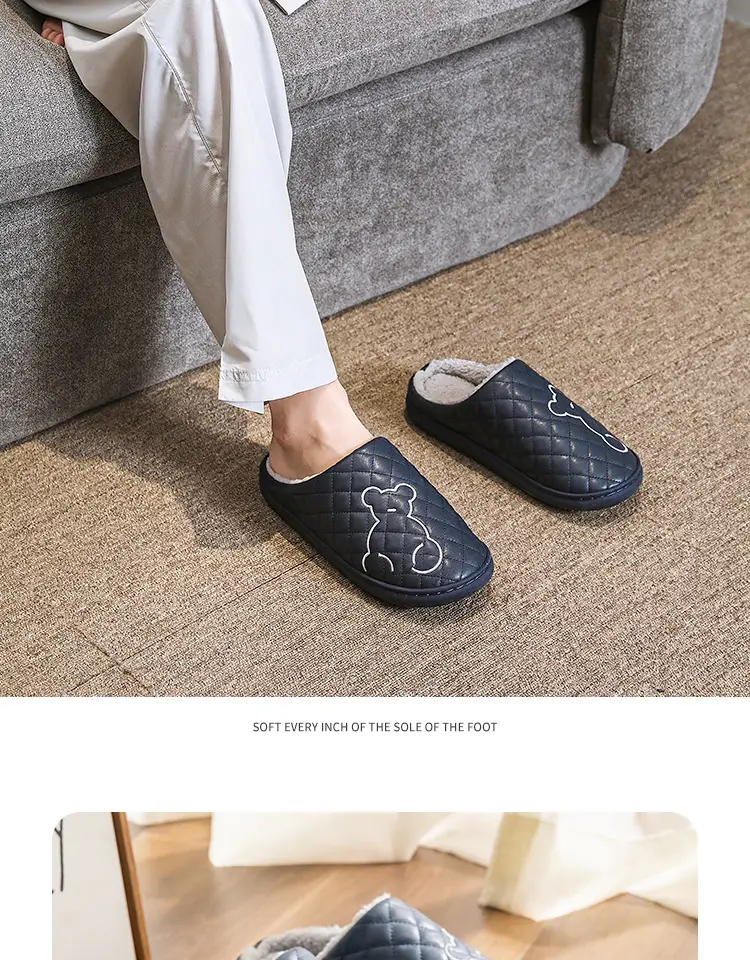 Cotton Slippers for Women in Autumn and Winter, Waterproof and Non-Slip, 2026 New Model, Indoor Home Warm Slippers, Outdoor Leather Slippers for Men in Winter — feature 15