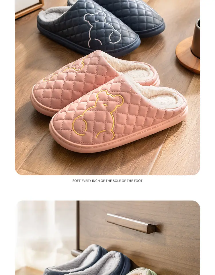 Cotton Slippers for Women in Autumn and Winter, Waterproof and Non-Slip, 2026 New Model, Indoor Home Warm Slippers, Outdoor Leather Slippers for Men in Winter — feature 16