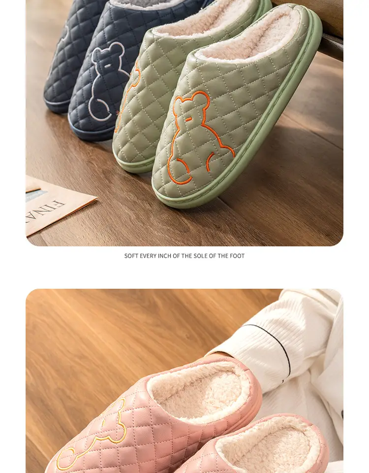 Cotton Slippers for Women in Autumn and Winter, Waterproof and Non-Slip, 2026 New Model, Indoor Home Warm Slippers, Outdoor Leather Slippers for Men in Winter — feature 17