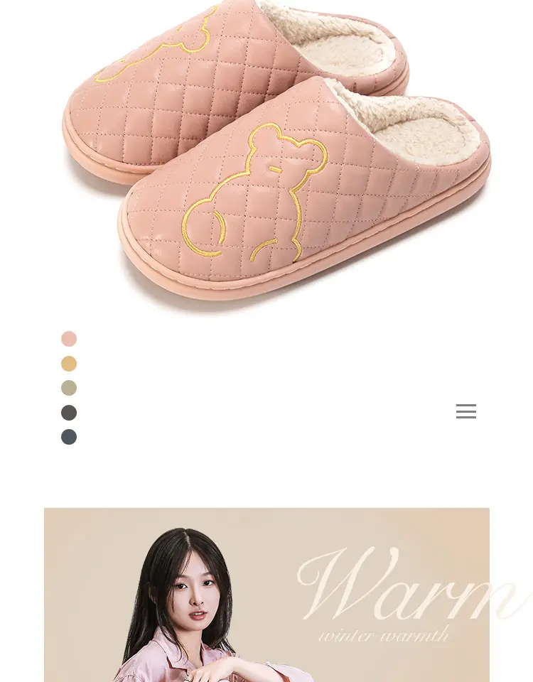 Cotton Slippers for Women in Autumn and Winter, Waterproof and Non-Slip, 2026 New Model, Indoor Home Warm Slippers, Outdoor Leather Slippers for Men in Winter — feature 3
