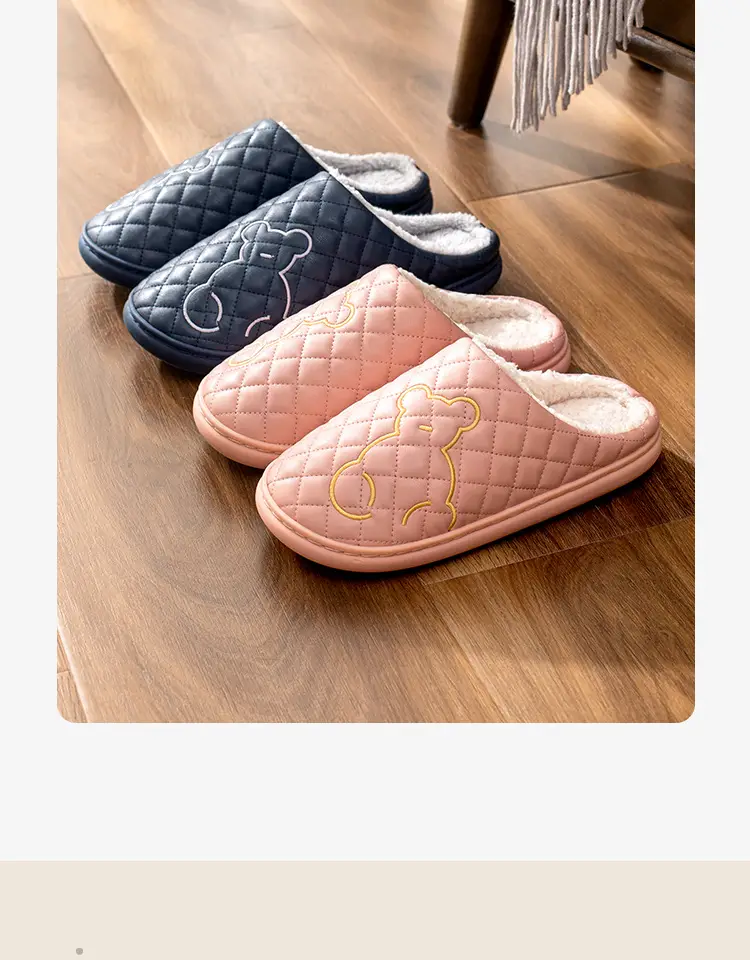 Cotton Slippers for Women in Autumn and Winter, Waterproof and Non-Slip, 2026 New Model, Indoor Home Warm Slippers, Outdoor Leather Slippers for Men in Winter — feature 7