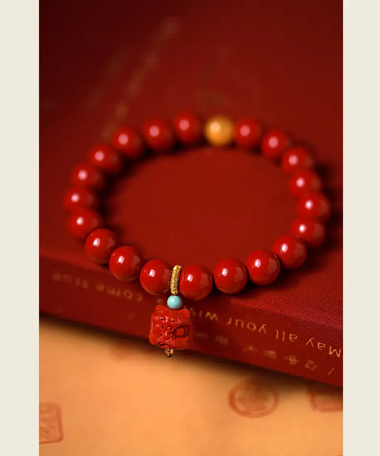 Natural Raw Ore Cinnabar Red Sand Bracelet for Women — feature 4