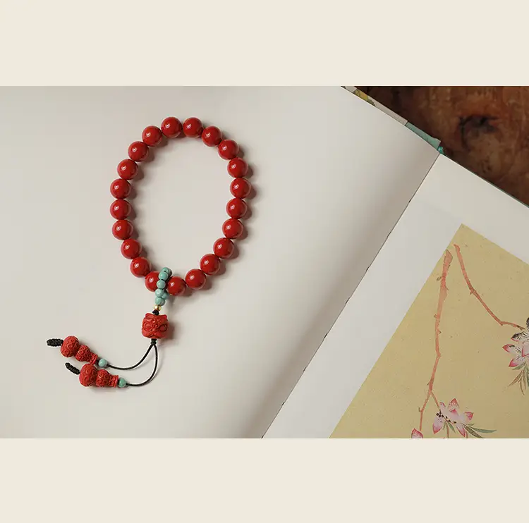 Natural Raw Ore Cinnabar Red Sand Bracelet for Women — feature 6
