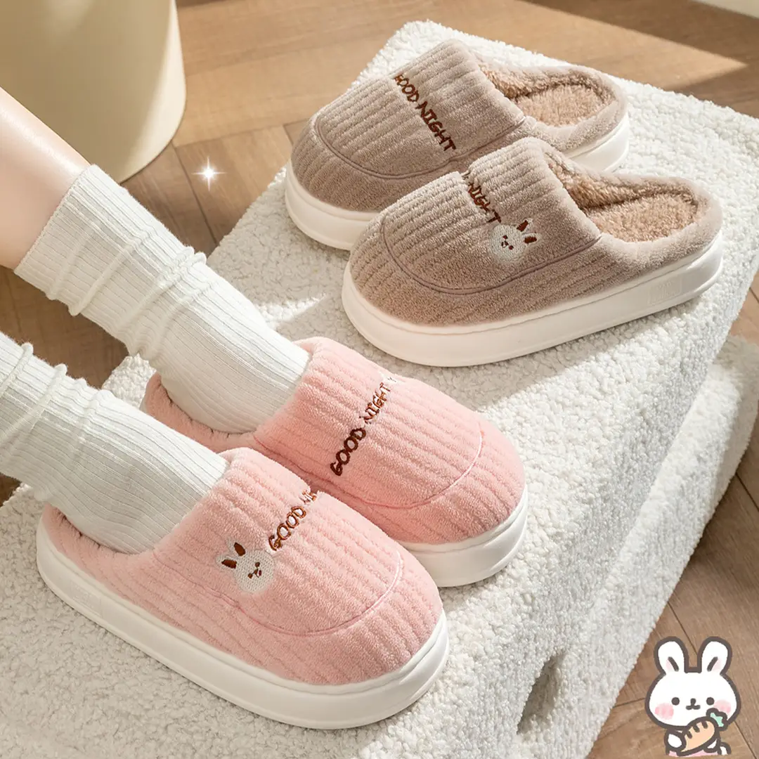 Source Factory Cotton Slippers for Men 2026 Autumn and Winter New Style Home Indoor Household Heel-Covered Plush Slippers for Women - Image 9