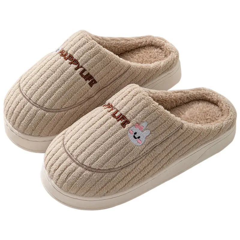 Source Factory Cotton Slippers for Men 2026 Autumn and Winter New Style Home Indoor Household Heel-Covered Plush Slippers for Women - Image 11