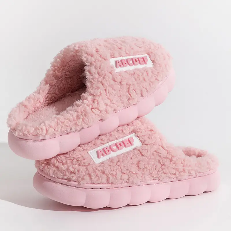 Cotton slippers women's autumn and winter home thick bottom non-slip 2023 new plush indoor home warm couple cotton slippers men - Image 11