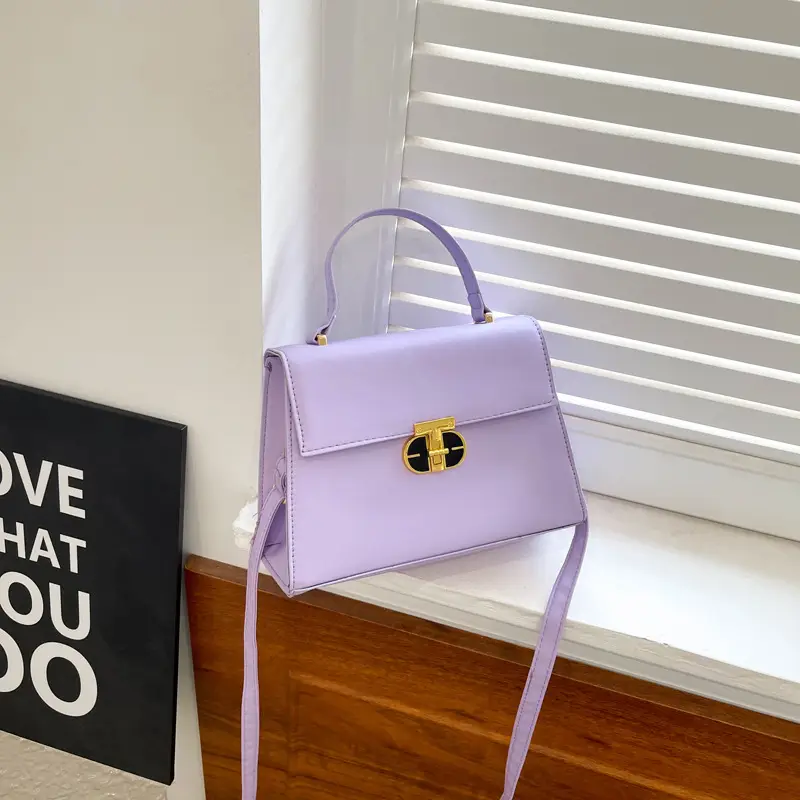 Trendy Purple Square Shoulder Bag for Women - Image 4