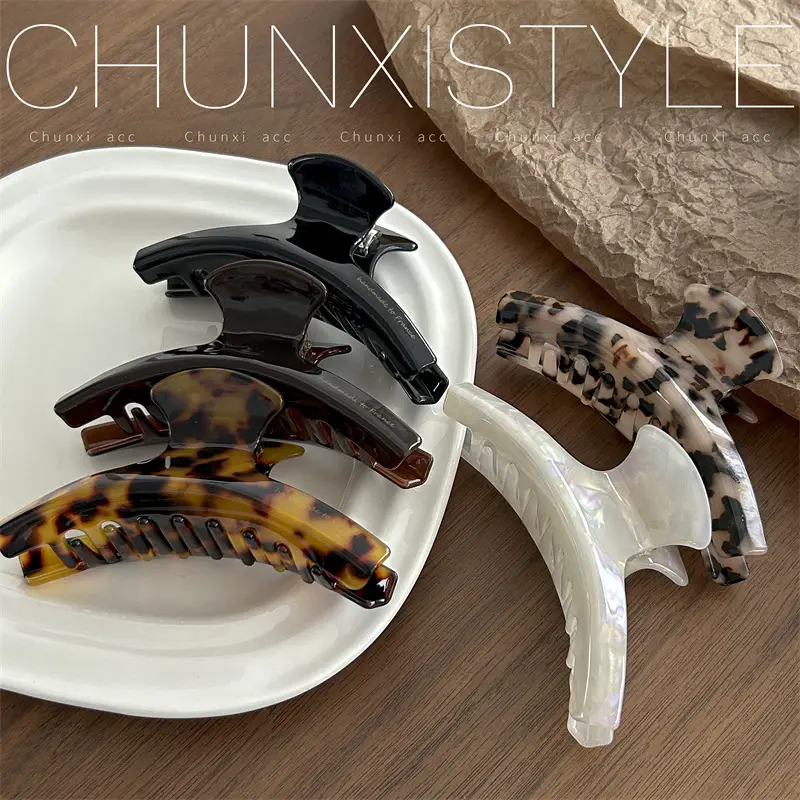 Women's Leopard Print Acetate Hair Clip Large Size